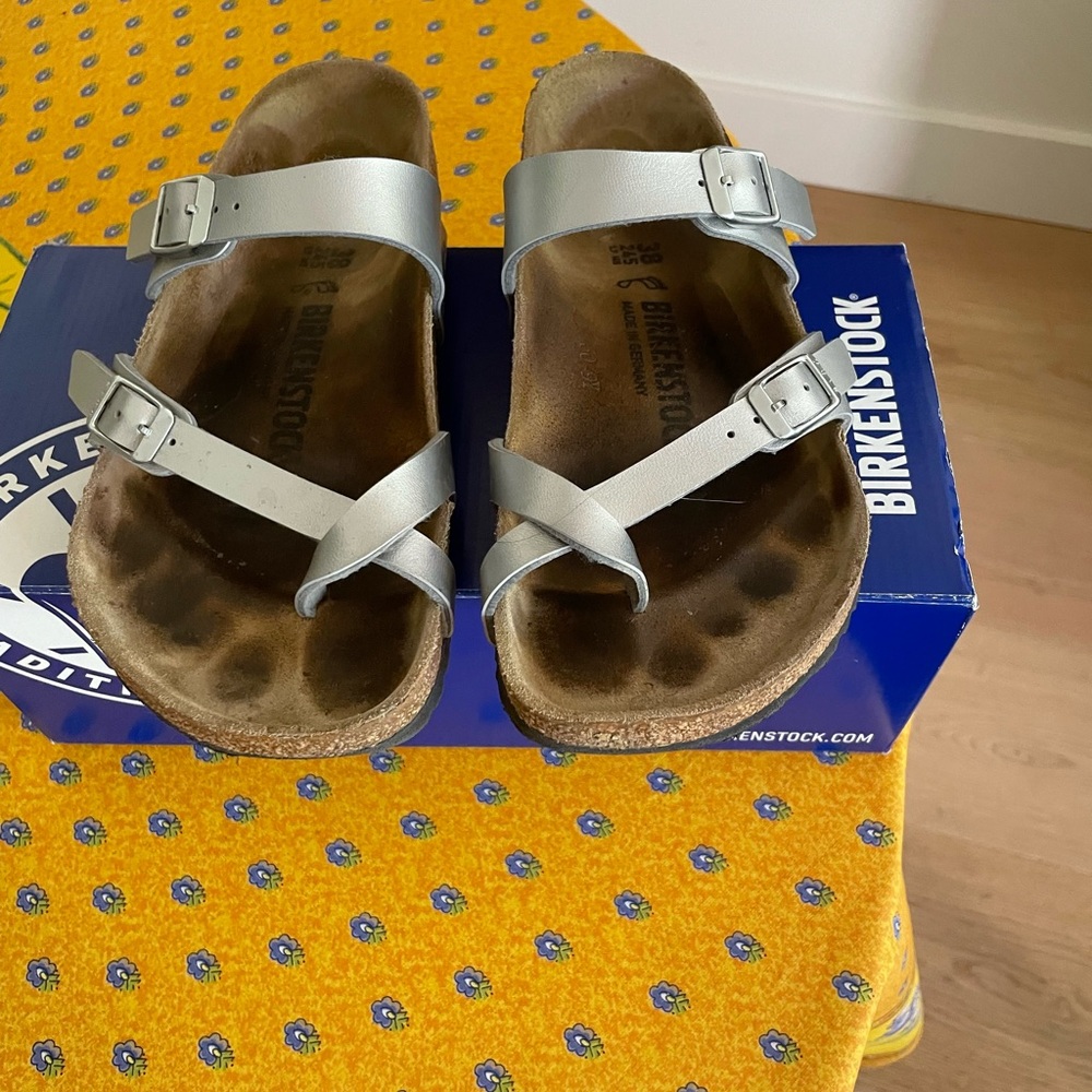 Silver Birkenstock’s-Mayari